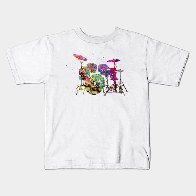 Drums Kids T-Shirt by erzebeth